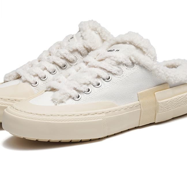 スリッポン メンズ もこもこ裏ボア ミュールスニーカー
